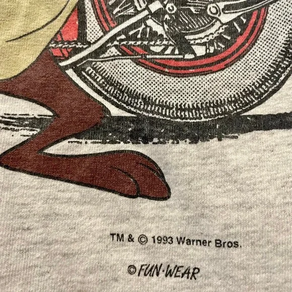 Vintage 90s Beast with the Best Harley Davidson Taz 1993 Single Stitch Adult XL - Picture 4 of 4